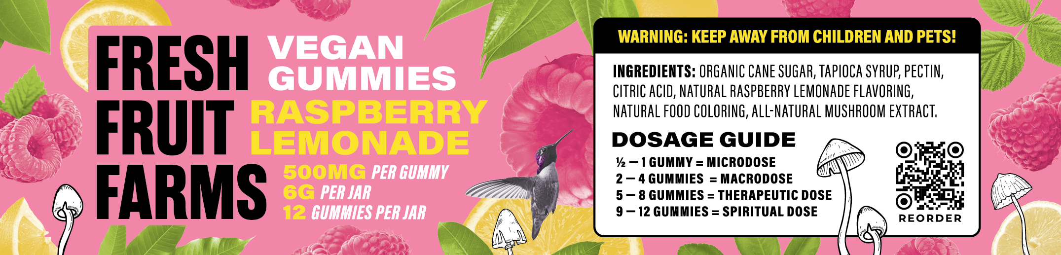 Fresh Fruit Farms Raspberry Lemonade Gummies Bottle - Image 4